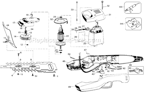 Page A Diagram and Parts List for 8127 Type 3 Black and Decker Hedge Trimmer